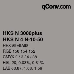 Color code: HKS N 3000plus - HKS N 4 N-10-50 | qconv.com