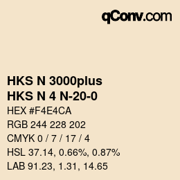 Code couleur: HKS N 3000plus - HKS N 4 N-20-0 | qconv.com