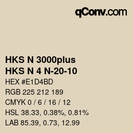 Color code: HKS N 3000plus - HKS N 4 N-20-10 | qconv.com