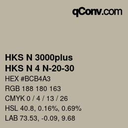 Color code: HKS N 3000plus - HKS N 4 N-20-30 | qconv.com