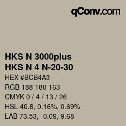 Código de color: HKS N 3000plus - HKS N 4 N-20-30 | qconv.com