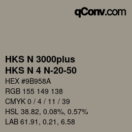 Código de color: HKS N 3000plus - HKS N 4 N-20-50 | qconv.com