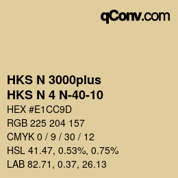 Code couleur: HKS N 3000plus - HKS N 4 N-40-10 | qconv.com