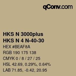 Color code: HKS N 3000plus - HKS N 4 N-40-30 | qconv.com