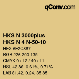 Color code: HKS N 3000plus - HKS N 4 N-50-10 | qconv.com