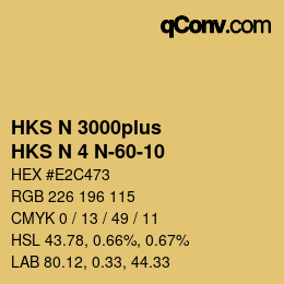 Código de color: HKS N 3000plus - HKS N 4 N-60-10 | qconv.com