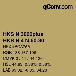 Color code: HKS N 3000plus - HKS N 4 N-60-30 | qconv.com