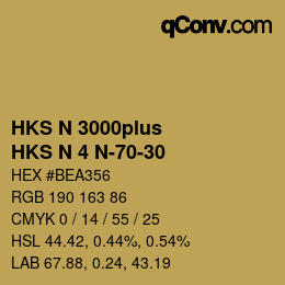 Color code: HKS N 3000plus - HKS N 4 N-70-30 | qconv.com