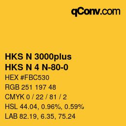 Color code: HKS N 3000plus - HKS N 4 N-80-0 | qconv.com