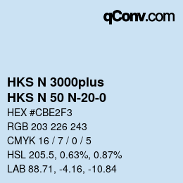 Farbcode: HKS N 3000plus - HKS N 50 N-20-0 | qconv.com