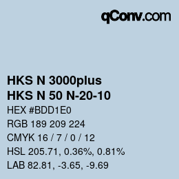Código de color: HKS N 3000plus - HKS N 50 N-20-10 | qconv.com