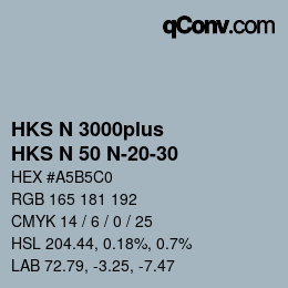 Color code: HKS N 3000plus - HKS N 50 N-20-30 | qconv.com