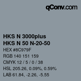 Color code: HKS N 3000plus - HKS N 50 N-20-50 | qconv.com