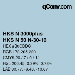 Farbcode: HKS N 3000plus - HKS N 50 N-30-10 | qconv.com