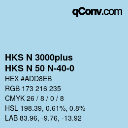 Color code: HKS N 3000plus - HKS N 50 N-40-0 | qconv.com