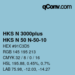 Color code: HKS N 3000plus - HKS N 50 N-50-10 | qconv.com