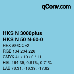 Color code: HKS N 3000plus - HKS N 50 N-60-0 | qconv.com