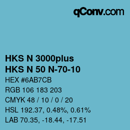 Color code: HKS N 3000plus - HKS N 50 N-70-10 | qconv.com