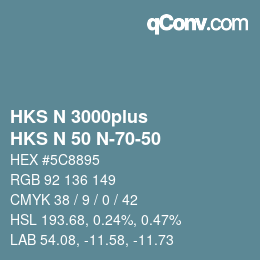 Color code: HKS N 3000plus - HKS N 50 N-70-50 | qconv.com