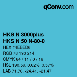 颜色代码: HKS N 3000plus - HKS N 50 N-80-0 | qconv.com