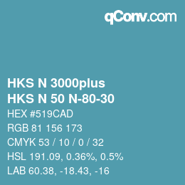 Code couleur: HKS N 3000plus - HKS N 50 N-80-30 | qconv.com