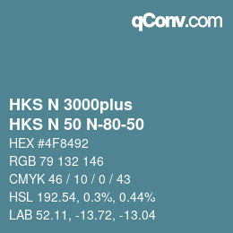 Código de color: HKS N 3000plus - HKS N 50 N-80-50 | qconv.com