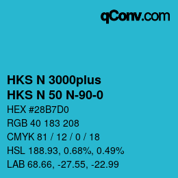 Código de color: HKS N 3000plus - HKS N 50 N-90-0 | qconv.com