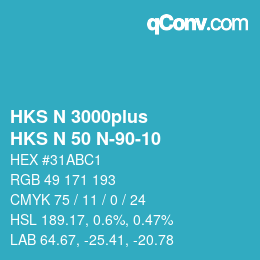 Color code: HKS N 3000plus - HKS N 50 N-90-10 | qconv.com