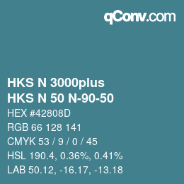 Color code: HKS N 3000plus - HKS N 50 N-90-50 | qconv.com
