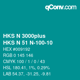 Código de color: HKS N 3000plus - HKS N 51 N-100-10 | qconv.com