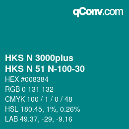 Code couleur: HKS N 3000plus - HKS N 51 N-100-30 | qconv.com