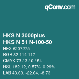 Code couleur: HKS N 3000plus - HKS N 51 N-100-50 | qconv.com