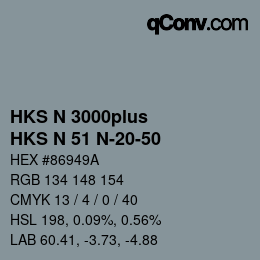 颜色代码: HKS N 3000plus - HKS N 51 N-20-50 | qconv.com