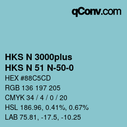 カラーコード: HKS N 3000plus - HKS N 51 N-50-0 | qconv.com