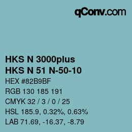 Color code: HKS N 3000plus - HKS N 51 N-50-10 | qconv.com