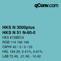 Color code: HKS N 3000plus - HKS N 51 N-60-0 | qconv.com