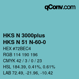 Código de color: HKS N 3000plus - HKS N 51 N-60-0 | qconv.com