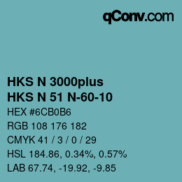 Color code: HKS N 3000plus - HKS N 51 N-60-10 | qconv.com