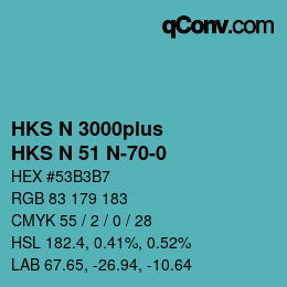 Farbcode: HKS N 3000plus - HKS N 51 N-70-0 | qconv.com