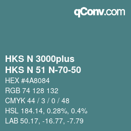 颜色代码: HKS N 3000plus - HKS N 51 N-70-50 | qconv.com