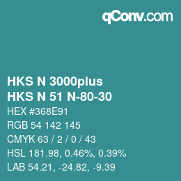 颜色代码: HKS N 3000plus - HKS N 51 N-80-30 | qconv.com