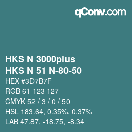 颜色代码: HKS N 3000plus - HKS N 51 N-80-50 | qconv.com