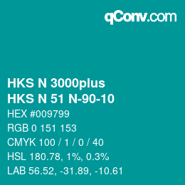 Color code: HKS N 3000plus - HKS N 51 N-90-10 | qconv.com
