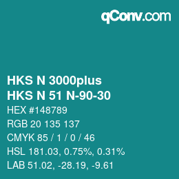 Code couleur: HKS N 3000plus - HKS N 51 N-90-30 | qconv.com