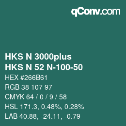 Color code: HKS N 3000plus - HKS N 52 N-100-50 | qconv.com
