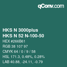 Color code: HKS N 3000plus - HKS N 52 N-100-50 | qconv.com