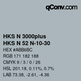 Color code: HKS N 3000plus - HKS N 52 N-10-30 | qconv.com