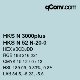 カラーコード: HKS N 3000plus - HKS N 52 N-20-0 | qconv.com