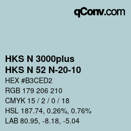Color code: HKS N 3000plus - HKS N 52 N-20-10 | qconv.com