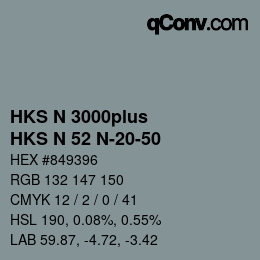 Farbcode: HKS N 3000plus - HKS N 52 N-20-50 | qconv.com